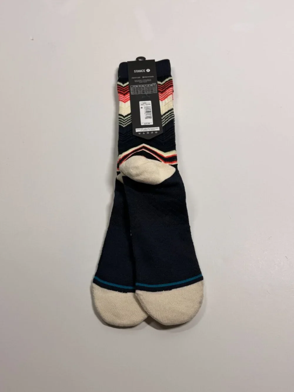NWT Stance Cotton Blend Crew Socks - Modern Striped - Large